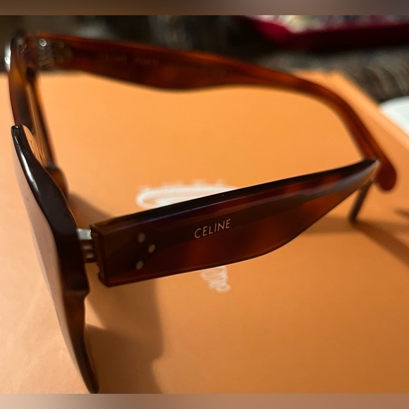 Celine Oversized Round Tortoise Shell Sunglasses CL4005 IN Blonde Orange Brown - Picture 7 of 14